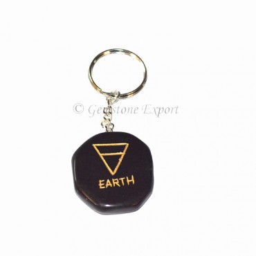 Black Agate Earth Keychain