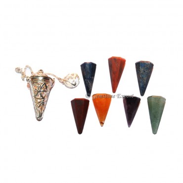 Triquetra Chakra Cage Faceted Pendulums