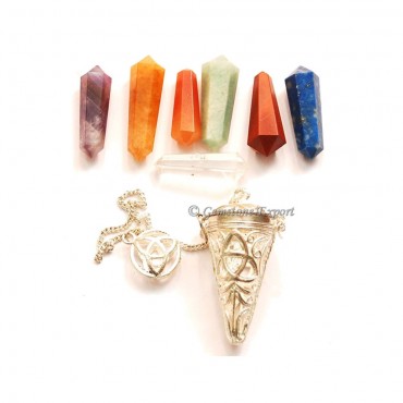 Triquetra Chakra Terminated Pencil Pendulums