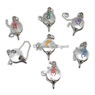 Crystal Engraved Sanskrti Chakra Pendulum