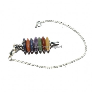 Seven Chakra Disc Stone Pendulum