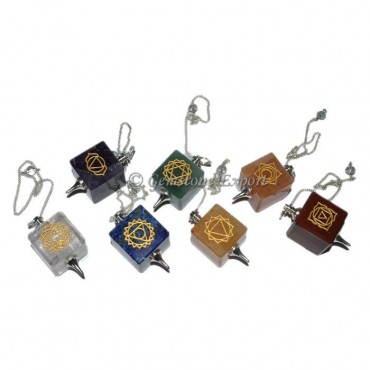 Engraved Chakra Square Pendulum