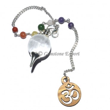 Crystal Quartz Ball Pendulum With Om Chakra Chain