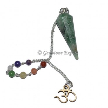 Green Aventruine Chakra Pendulum With Om