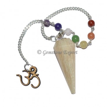 Moonstone Faceted Pendulum With 7 Chakra Chain