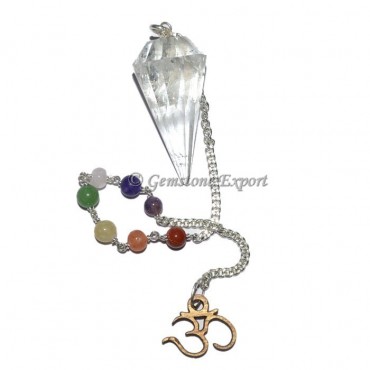 Brazilian Crystal Pendulum With Chakra chain