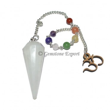 Selenite Pendulum With Seven Chakra Chain