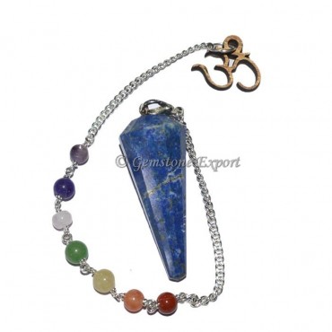 Lapis lazuli Seven Chakra Pendulum