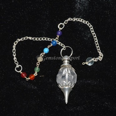 Crystal Quartz Octagon Chakra Pendulum