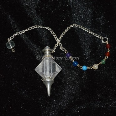 Crystal Quartz Double Terminated Chakra Pendulum