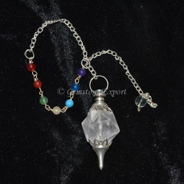 Crystal Quartz Decagon Chakra Pendulum