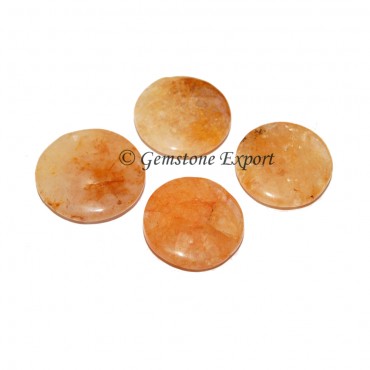 Golden Quartz Round Disc