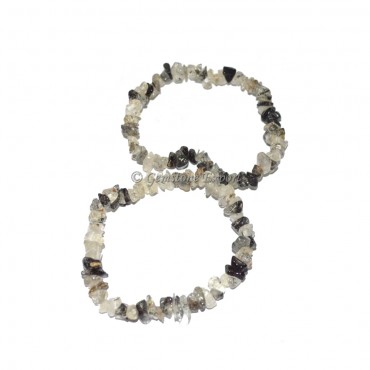 Black Rutile Chips Bracelets