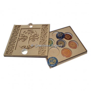 Tree Of Life Chakra Wooden Gift Box With Crystal Quartz Ball