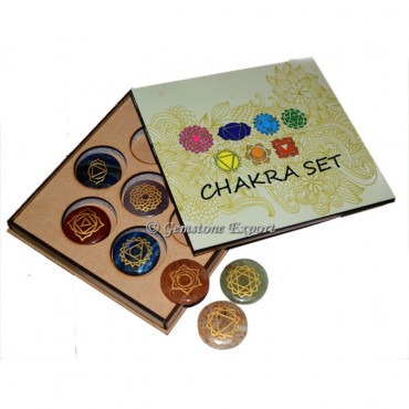 Engraved Seven Chakra Set With Unique Pattern Gift Box