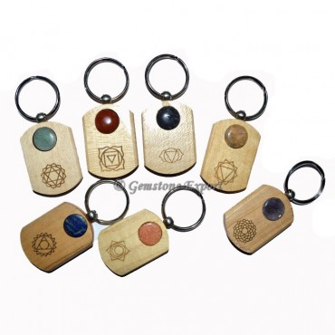 Wooden Chakra Keychain Set