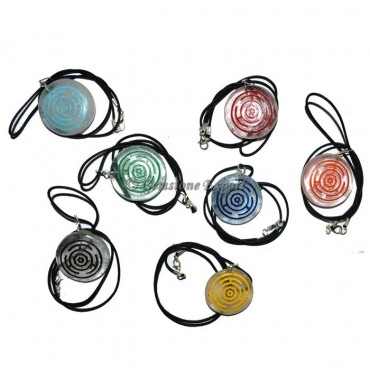 Crystal Quartz Color Wheel Chakra Pendants