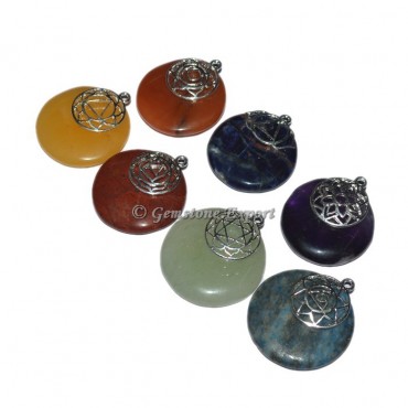 7 Chakra Disc Pendants Set