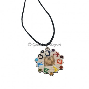 Seven Chakra With Crystal Quartz Pyramids Pendant