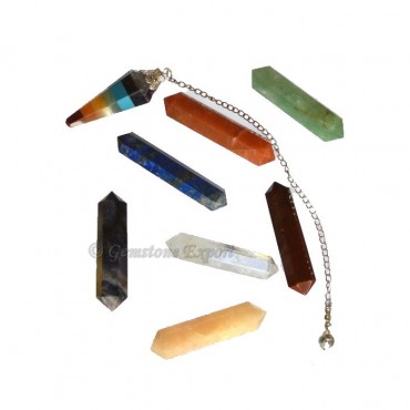 Chakra Double Point Kit With Chakra Pendulums