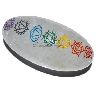 Engraved Chakra Color Crystal Lingam