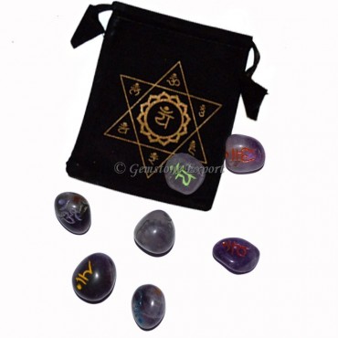 Chakra Sanskrit Amethyst Tumbled Set