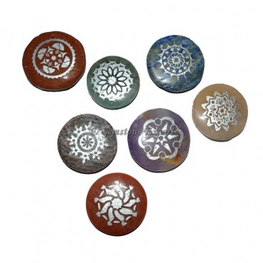 Engraved Beautiful Chakra Symbol disc Set