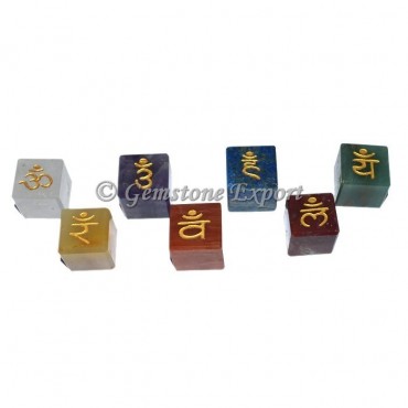 Chakra Sanskrit Engraved Cube Set