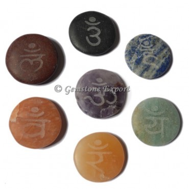 Natural Engraved Seven Chakra Sanskrit Set