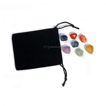Chakra Faceted Tumbled Set with Pouch
