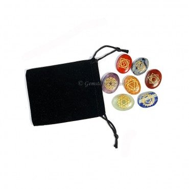 Oval Seven Chakra Set with Pouch