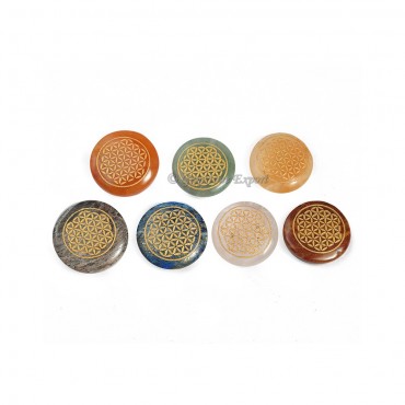 Engraved Flower of life Chakra Set