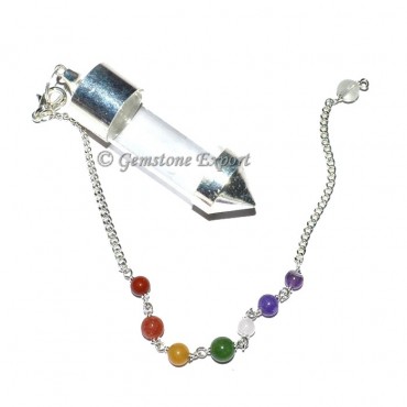 Seven Chakra Pyrex Glass Chamber Pendulum