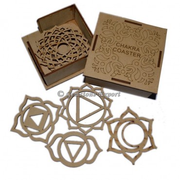 Seven Chakra Wooden Coaster Set With Box