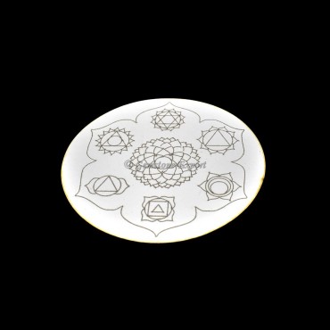 Seven Chakra Symbols White Coaster