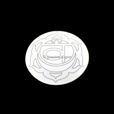 Sacral Chakra Wooden White Coaster