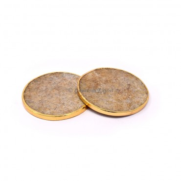 Yellow Aventurine Electroplated Coaster