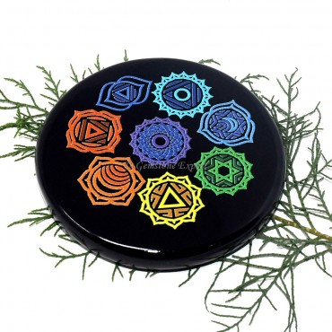 Black Agate Printed Design Colourful Coaster
