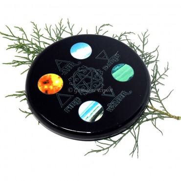 Balck Agate Printed Four Element Colourful Coaster