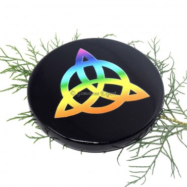 Black Agate Printed Colourful Celtic Coaster