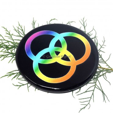 Black Agate Printed Colourful Celtic Design Coaster