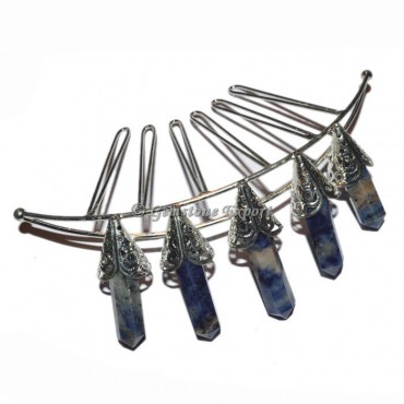 Lapis Lazuli 5 Pencil Silver Crown