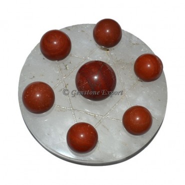 Crystal Quartz Star Base with Red Jasper Chakra Ba