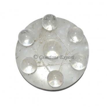 Crystal Quartz Pentagram Ball Set