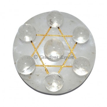 Crystals Quartz Pentagram David Star Set