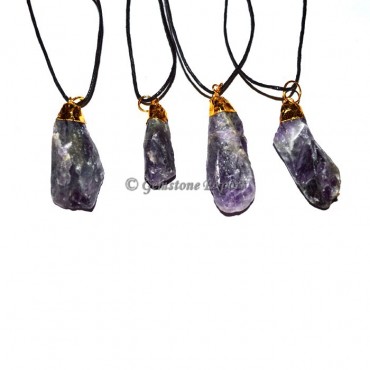 Amethyst Natural Point Electroplated Pendants