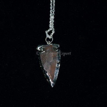 Fancy Agate Silver Electroplated Arrowheads Pendan