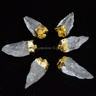 Crystal Quartz Pendulum Electroplated Pendants