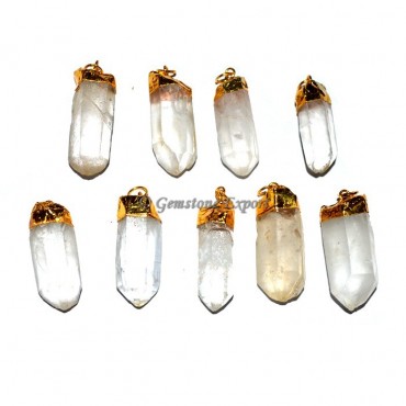 Natural Point Electroplated Pendants