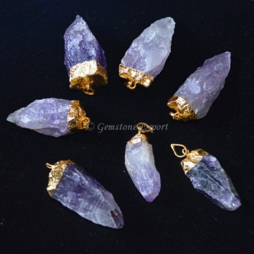 AAA Quality Amethyst Gold Plated Pendants